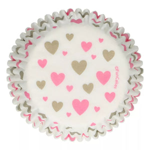 Pink Heart Valentines Baking Cases