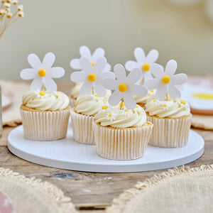 Daisy Cupcake Toppers  - 8 Pack