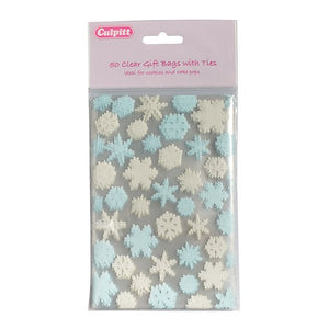 Snowflake Favour Bag with Ties - 50 Pack