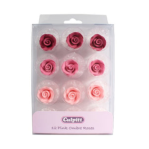 Pink Ombre Sugar Roses- 12 pack