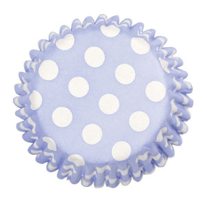 China Blue White Spot Polka Dot Printed Baking Cases - 54 per pack