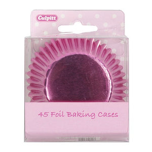 Pink Foil Cupcake Cases - 45 Pack