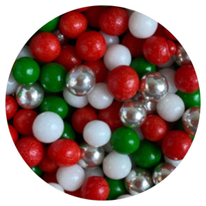 Christmas Sparkle Sugar Pearls  - 4mm Pearls - 80g Pack