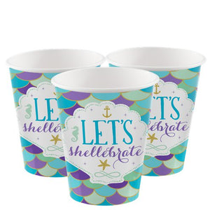 Mermaid Wishes Party Paper Cups - 8pk