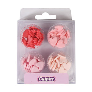Red & Pink Mini Sugar Hearts - 100 Pack
