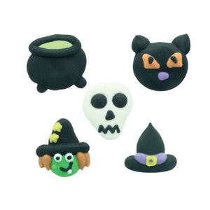 Stef Chef Assorted Halloween Witch Sugar Cake Toppers - 20 Pack