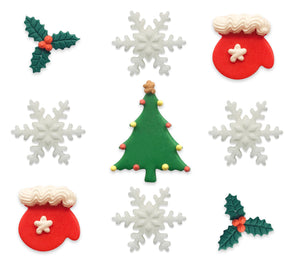 Merry Little Christmas Assorted Sugarcraft Cake Toppers