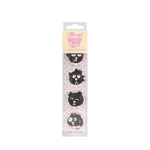 Cute Cat Cupcake Decorations - Sugar - 12PK