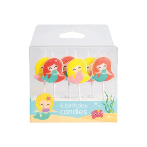 Mermaid Cake Candles - 6 candles