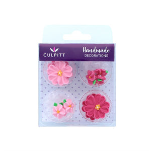 Pink Daisy Collection Sugar Decorations - 14 Pack