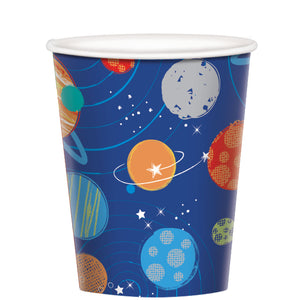 Paper Party Cups 266ml - 8 Pack : Blast Off Birthday by Amscan
