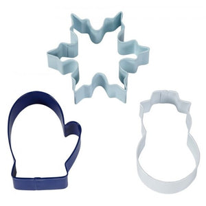 Wilton Christmas Holiday Cookie Cutter Set - Snowman - Glove - Snowflake