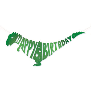 Roar Dinosaur Giant Green Happy Birthday T-Rex Dinosaur Garland - 1.5 metre