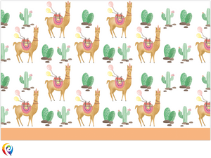 Llama Party Plastic Tablecover - 1.2m x 1.8m