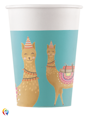 Llama Party Paper Cups - 200ml