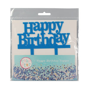 Happy Birthday Blue Cake Topper Pick - Cake Star