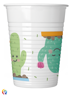 Cactus Party Plastic Cups - 200ml