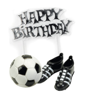 Football, Boots & Happy Birthday Motto Cake Topper Kit