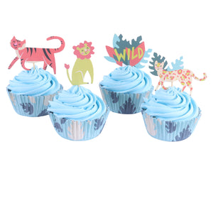PME Go Wild Safari Jungle Animal Cupcake Set (24 CASES AND TOPPERS)