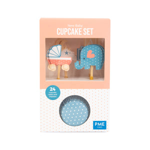 PME New Baby Shower Cupcake Set (24 CASES AND TOPPERS)