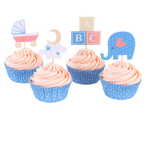 PME New Baby Shower Cupcake Set (24 CASES AND TOPPERS)