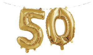 Number "50" Balloon Banner with Ribbon