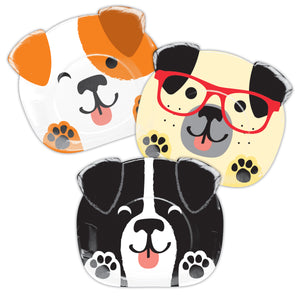 Dog Party Dinner Plates Shaped Multi-Pack