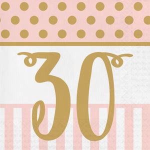 Pink Chic "30th" Paper Lunch Napkins