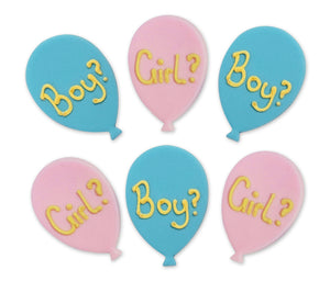 Gender Reveal Balloons Sugarcraft Toppers