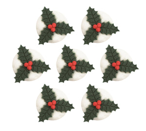 Christmas Holly Toppers - 7 Pack