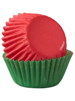 Wilton Red & Green Christmas Mini Baking Cups Cases - 100 pack