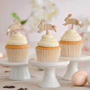 Wooden Easter Bunny Cupcake Toppers