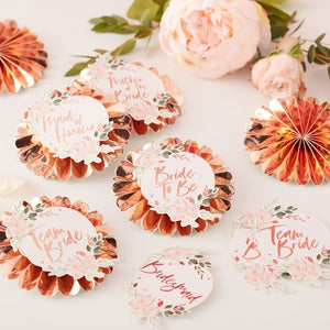 Team Bride Badges - Floral Hen Range by Ginger Ray