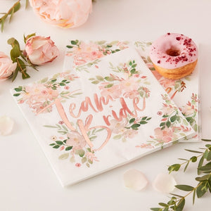 Team Bride Floral Paper Napkins - Floral Hen Range by Ginger Ray