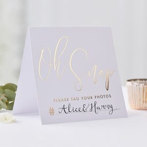 Gold Instagram Wedding Tent Cards - Gold Wedding Range by Ginger Ray