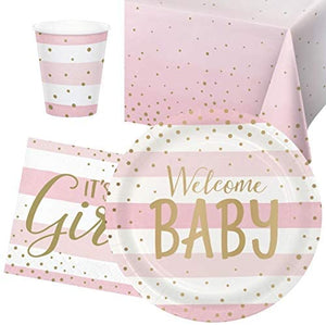 Welcome Baby Girl Baby Shower Party Pack - 8 Guests