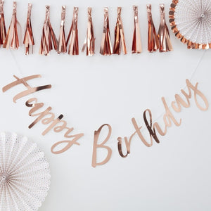 Rose Gold Happy Birthday Bunting - Pick and Mix Rose Gold Range by Ginger Ray