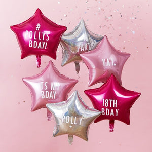 Personalisable Star Party Balloons With Stickers - Stargazer - Ginger Ray