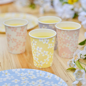 Hello Spring Floral Paper Cups