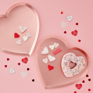 Pink Heart Shaped Plates - Be My Valentine Range by Ginger Ray