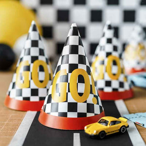 Race Car Go !Party Hats - 6 Pack