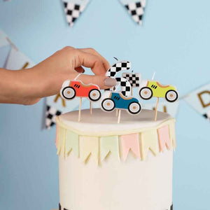 Race Car Party Cake Candles Set