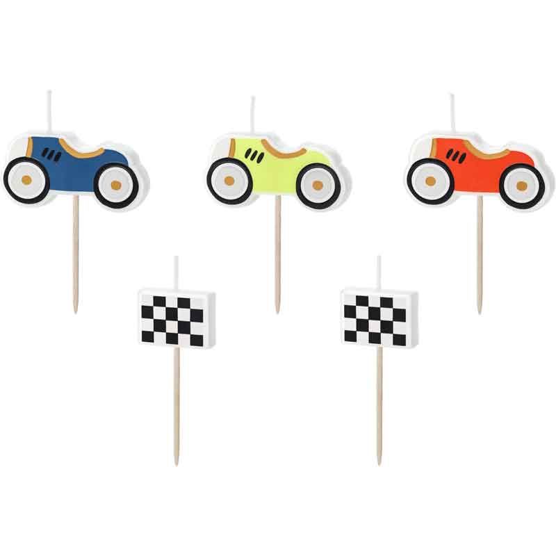 Race Car Party Cake Candles Set