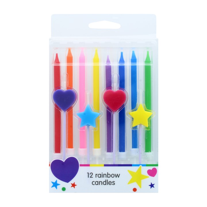 Rainbow Cake Topper Candles Set
