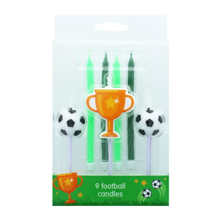 Football Candles Cake Topper Set - 9 Candles