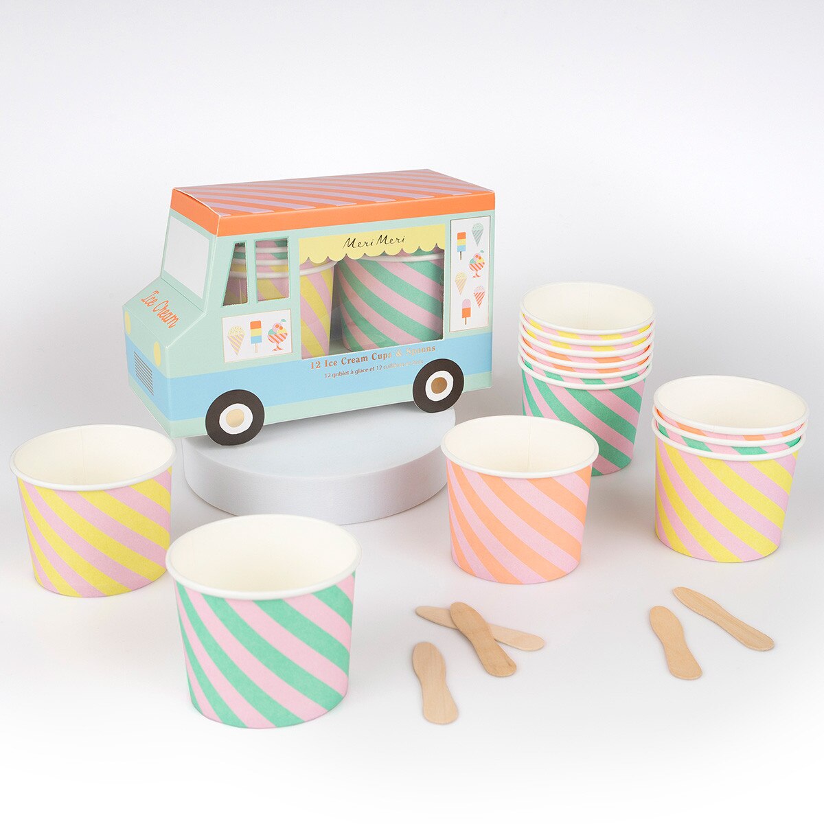 Ice Cream Cups and Spoons