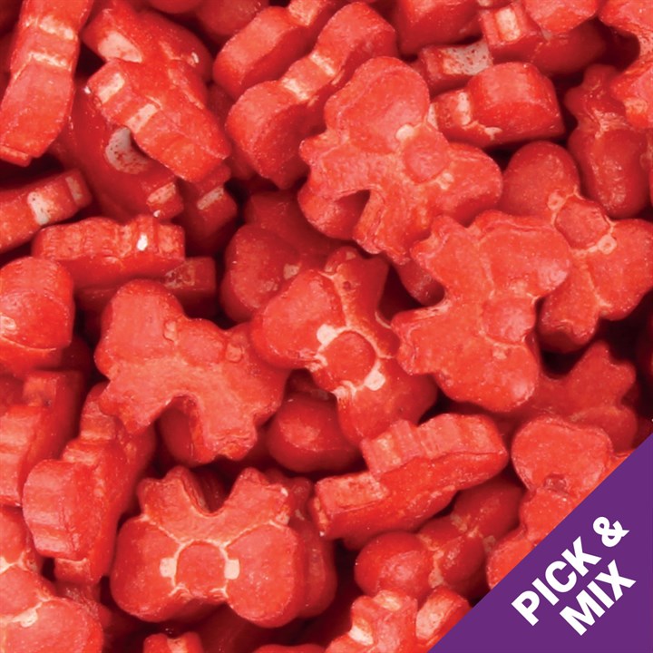 Red Sugar Christmas Bows Sprinkles - 50g