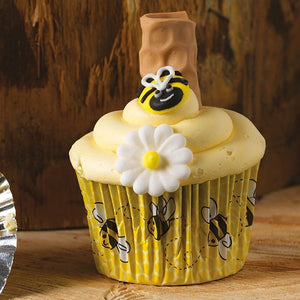 Bee and Daisy Summer Sugar Cake Decorations - Pack of 12