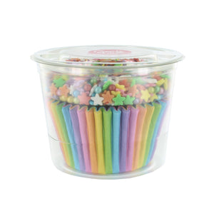 Pastel Stripe Rainbow Cupcake Kit