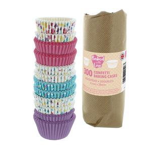 Ditsy Confetti Cupcake Cases - Baking Cup Selection Pack - 300 Baking Cases